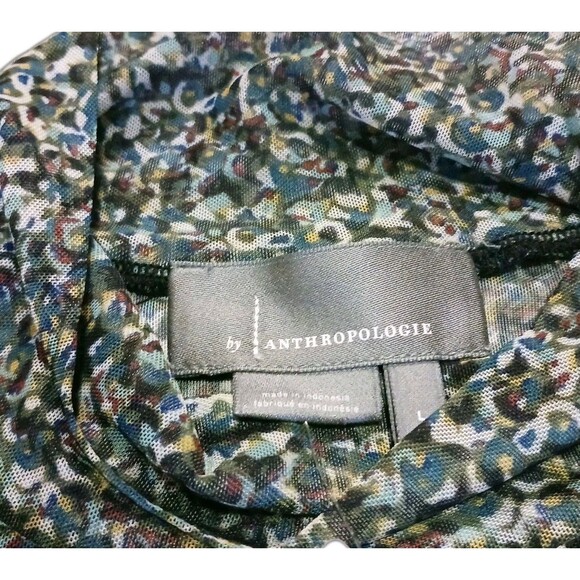 Anthropologie Women’s Size Large L NWT Sheer Mock Neck Top Blouse - Picture 3 of 6